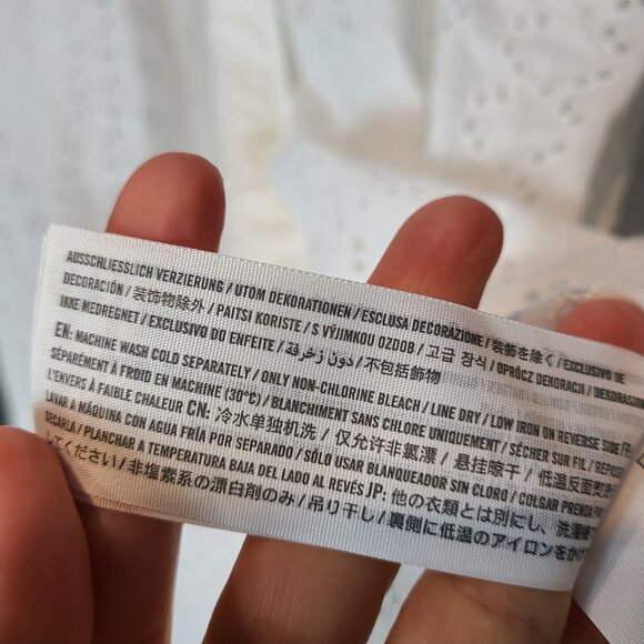 Abercrombie & Fitch Oversized Button Down Shirt Womens XL Eyelet Cottage Flowy - Picture 6 of 9